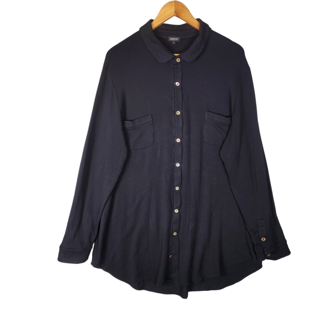 Bleusalt‎ Boyfriend Tunic Shirt Women's Size 4 XL Navy Oversized
